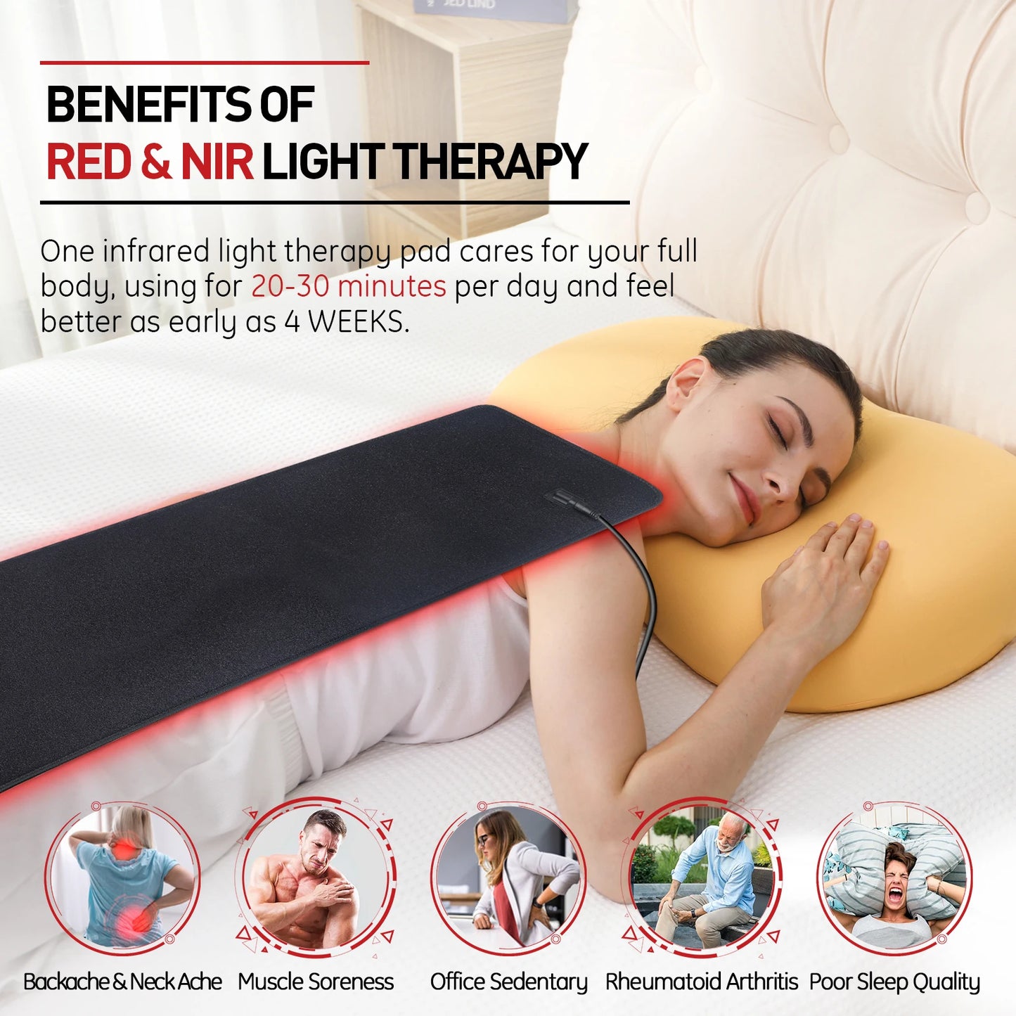Astarexin Red Light Therapy Infrared Heating Pad For Body Pain Relief