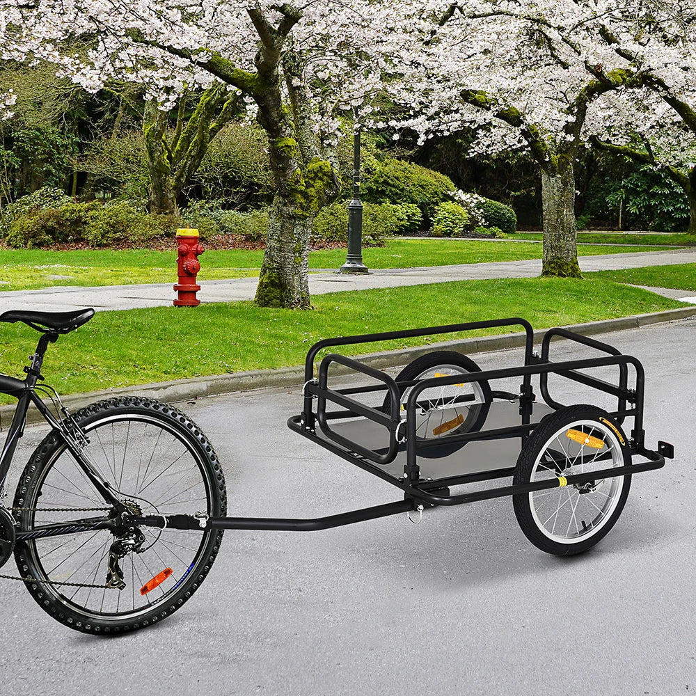 Heavy Duty Bike Cargo Trailer With Foldable Storage Hitch 16 Inch Wheels