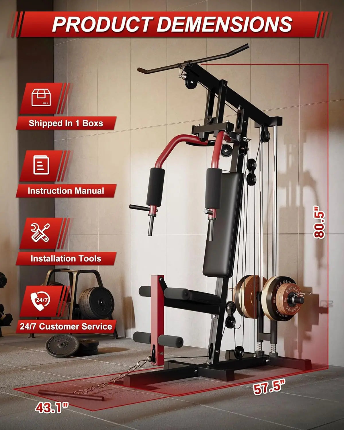 HiMISS All-in-One Home Gym Machine for Full Body Training
