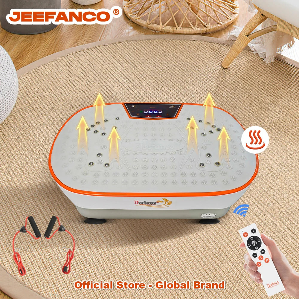 Jeefanco Vertical Vibration Plate With Silicone Surface And Magnetic Heating For Home Fitness