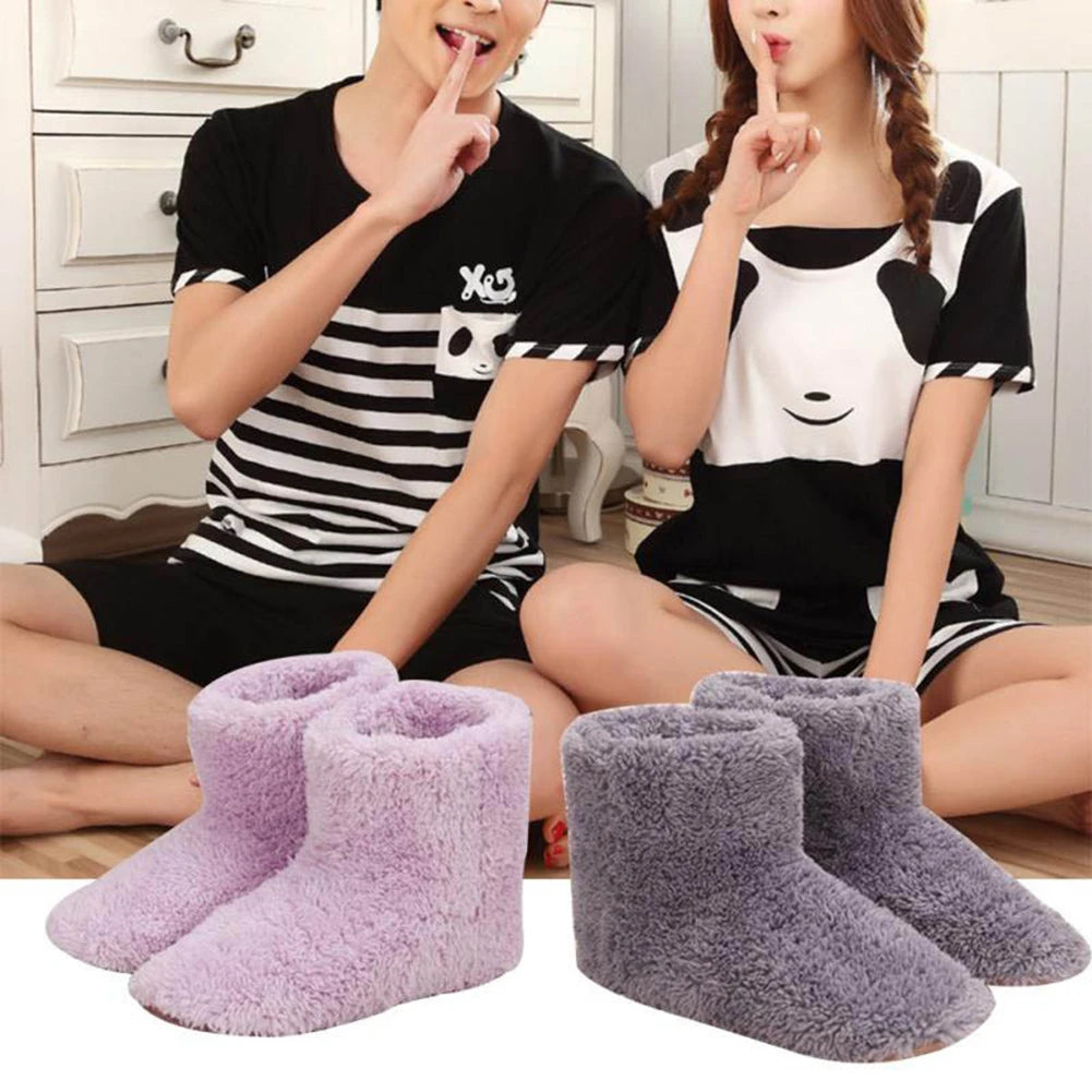 Unisex Electric Heated Slippers USB Rechargeable Foot Warmer For Cold Weather