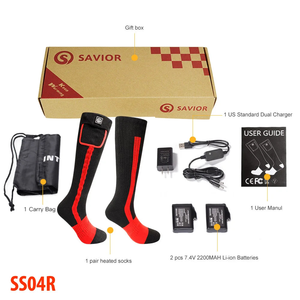 Snow Deer Heated Socks Rechargeable Battery Thermal Warmer Ski Socks Men Women