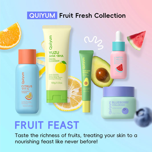 Quiyum Fruit Fresh Collection 5-Piece Skincare Set Brightening Hydrating Essentials