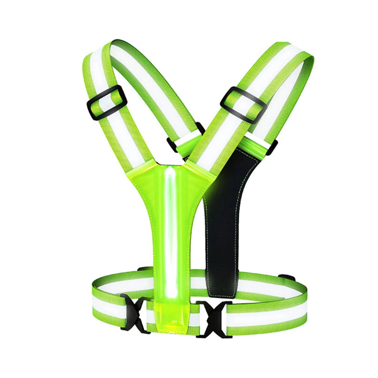 USB Rechargeable LED Reflective Running Vest With Glowing Straps High Visibility