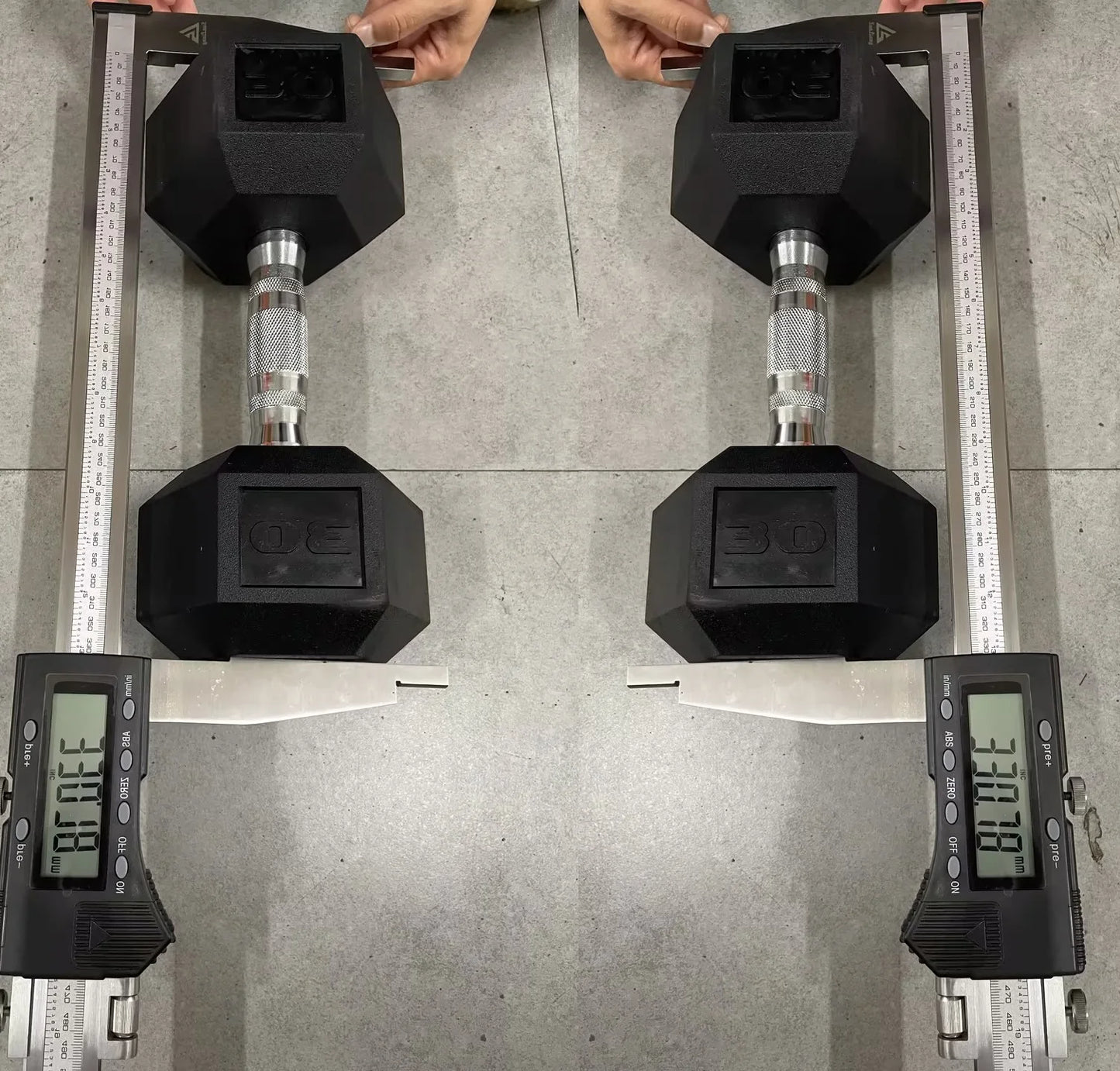 Rubber Hex Dumbbell Set, Cast Iron, Rubber Coated Pair