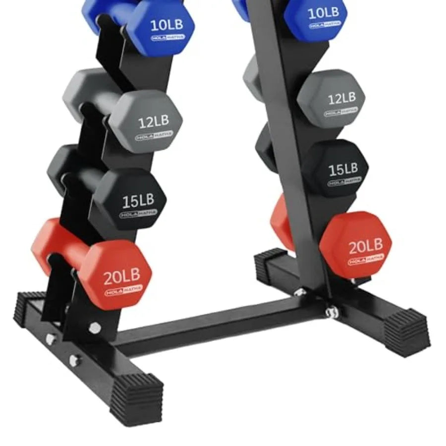 Neoprene Dumbbell Weights Set with Rack for Home Gym