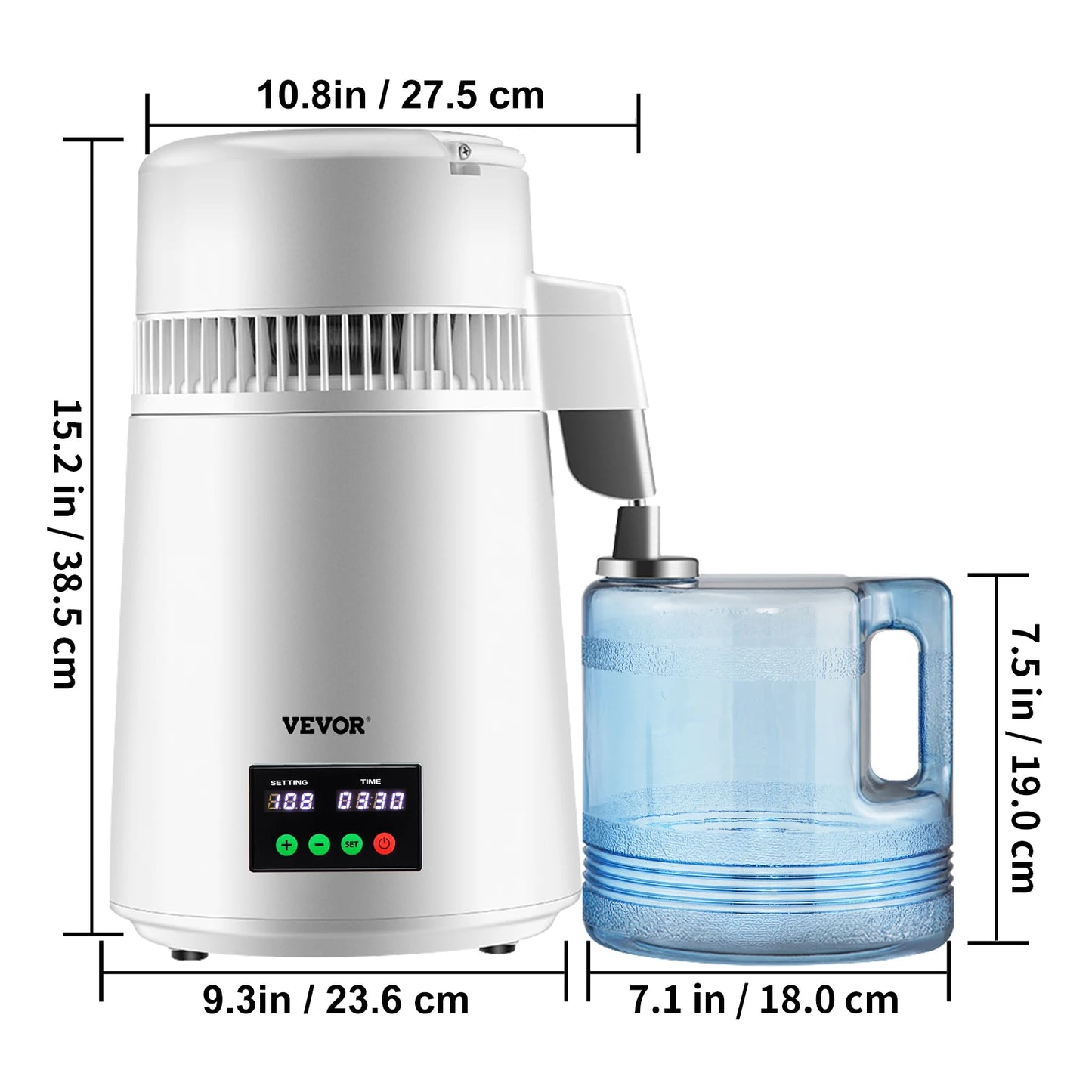 SucceBuy 4L Water Distiller Purifier 1 LPH Distillation Speed