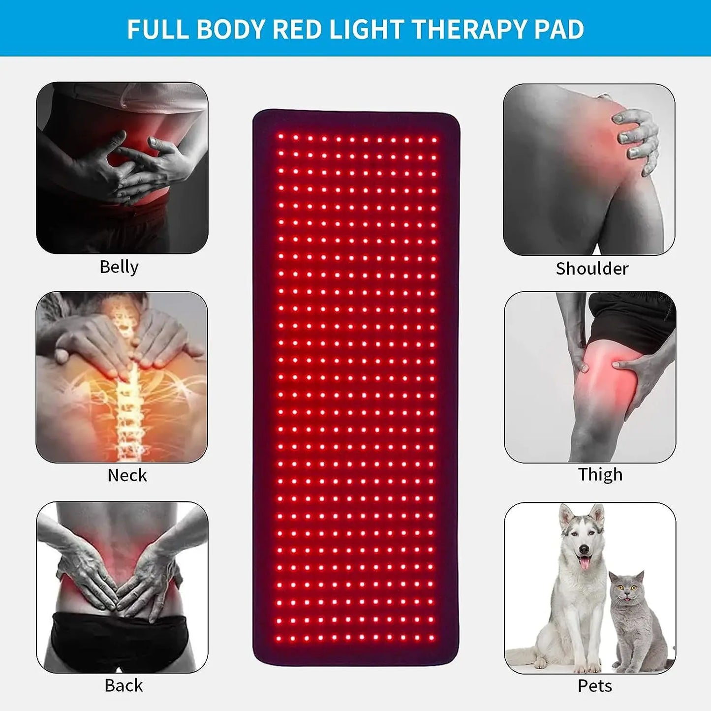 LED Red Light Infrared Therapy Pad for Menstrual Pain and Back Relief