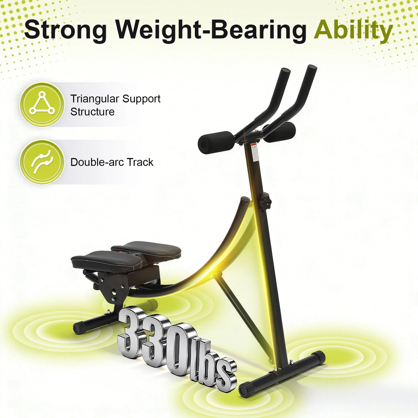 Ab Machine 330lbs Capacity With 3 Level Adjustable LED Display