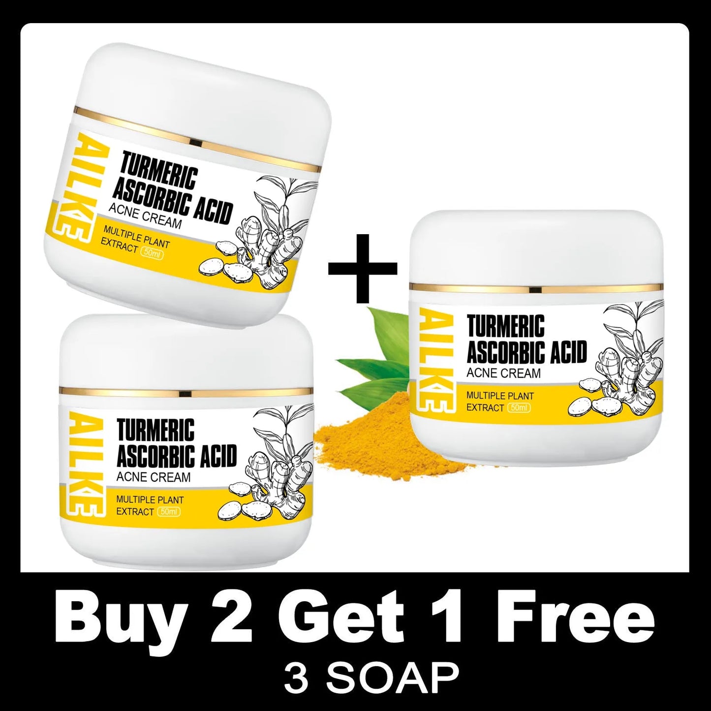 AILKE Organic Turmeric Skin Care Set Brightening Acne Treatment