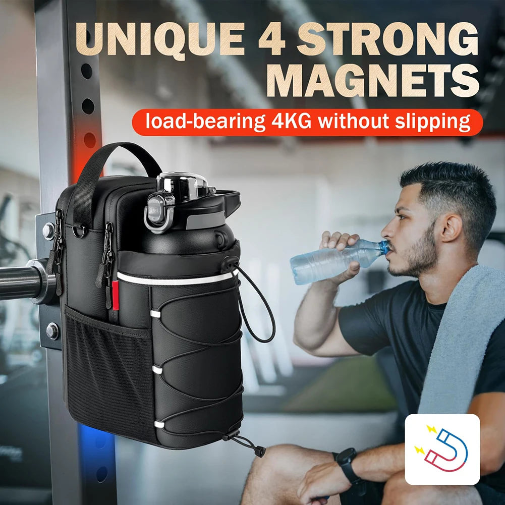Shunmaii Magnetic Gym Bag With Integrated Sling Bottle Holder CrossbodyConfigPro