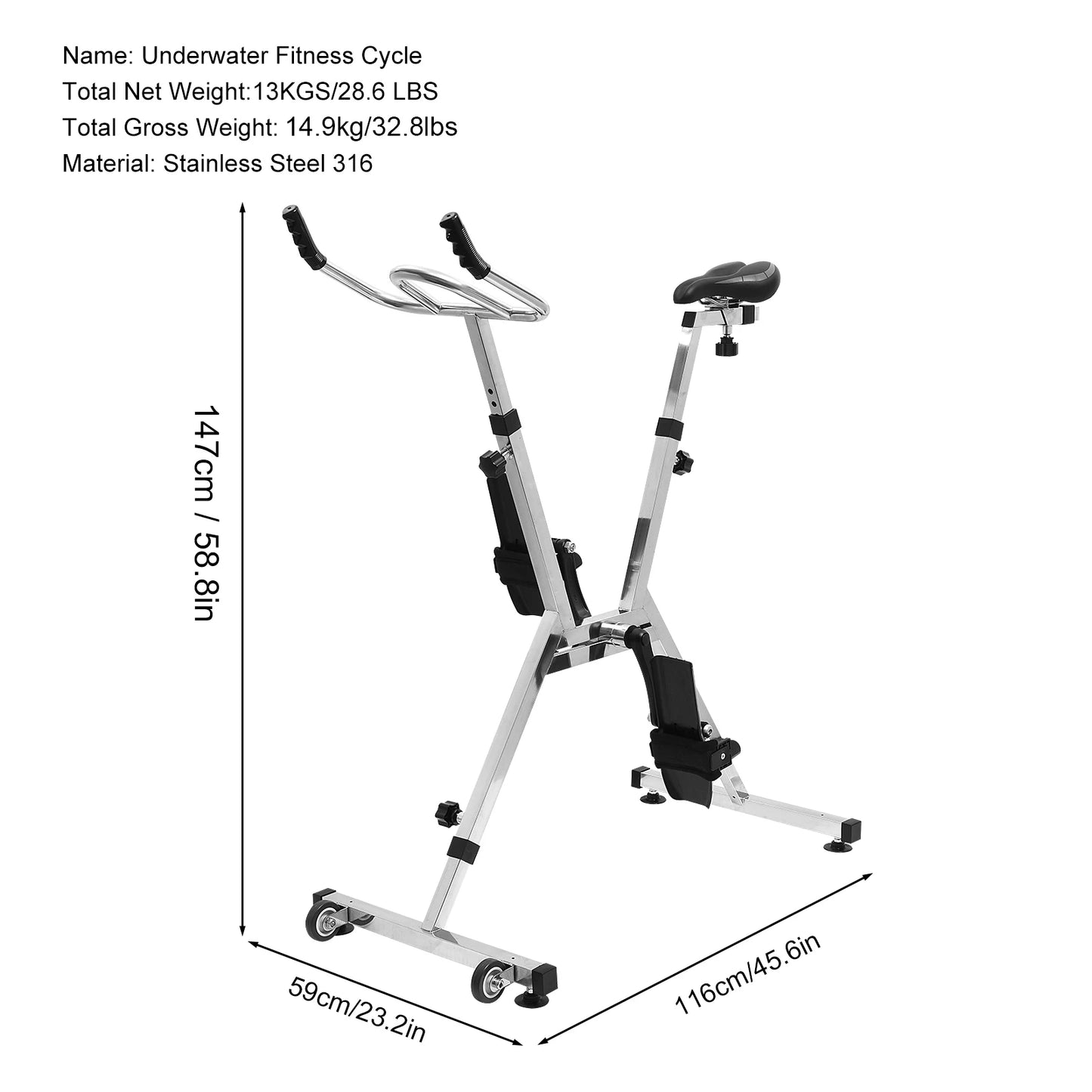 Aquatic Bike Pool Exercise Bike For Fitness Centers Home Gyms