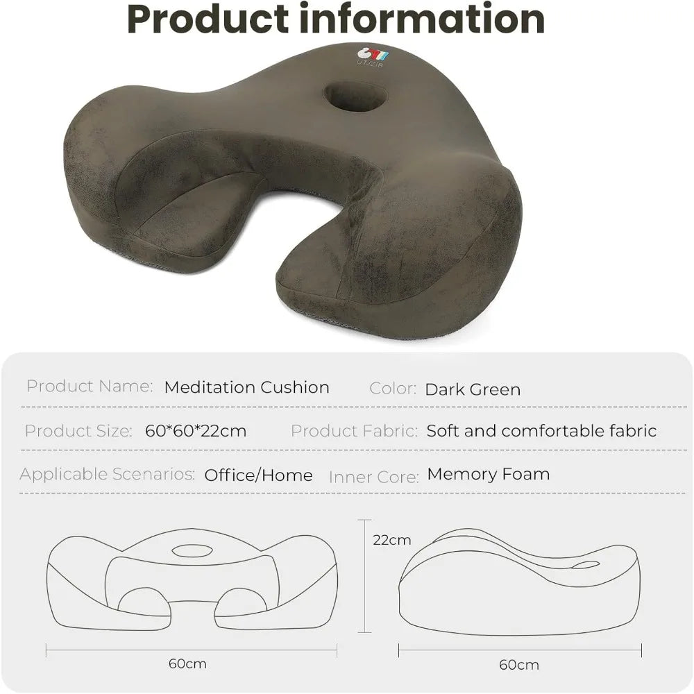 Ergonomic Cushion and Floor Pillow Set for Tailbone and Hip Relief Dark Gray