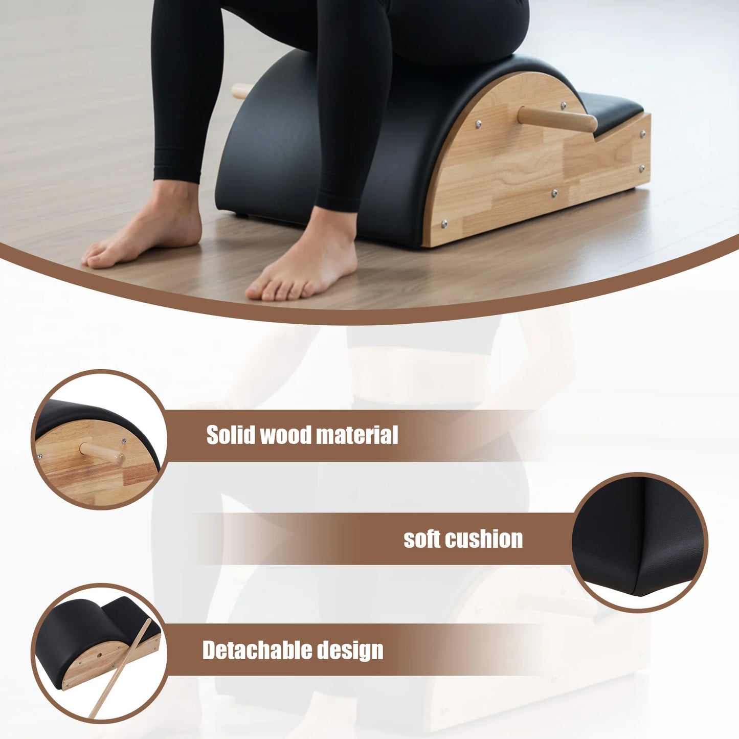 Pilates Arc Back-Stretcher In Solid Wood For Posture Flexibility