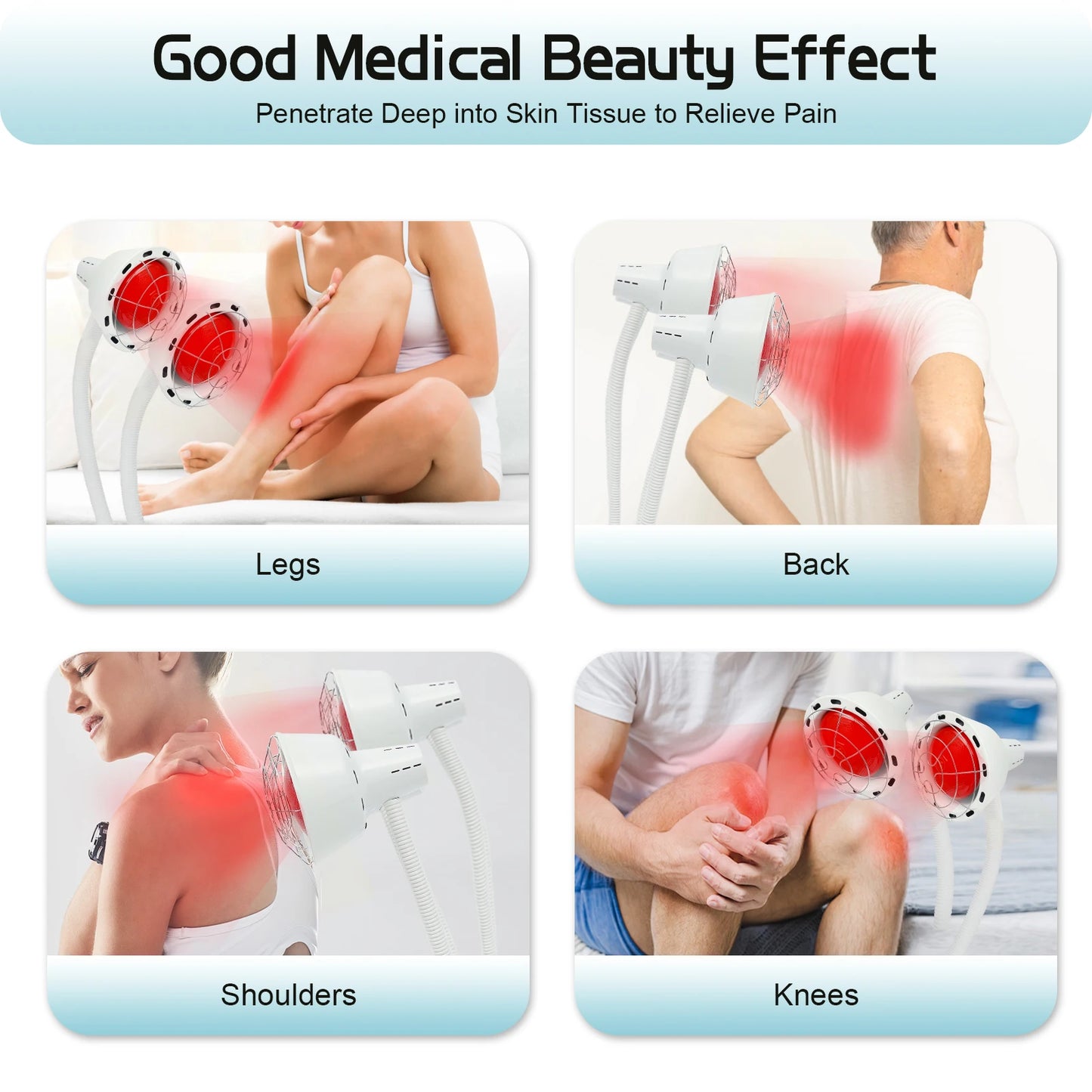 Far Infrared Light Therapy Lamp 275W Red Light Therapy Pain Relief Rotatable