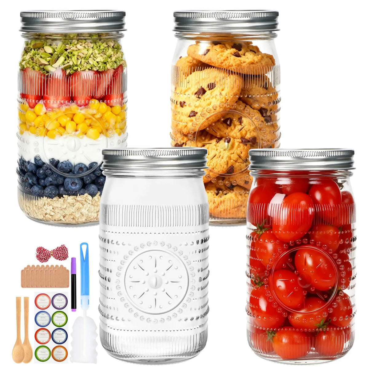 Premium Wide Mouth Mason Jars With Lids For Home Canning