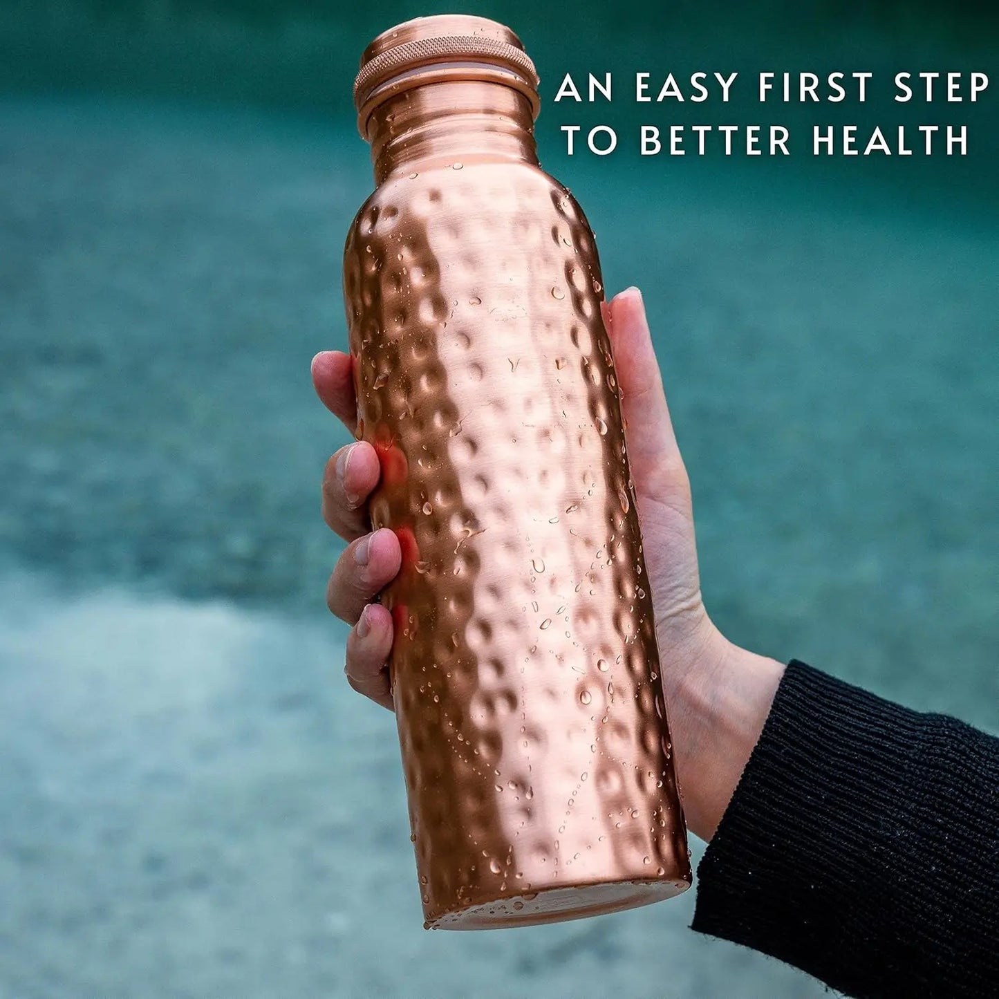 Hammered Copper Water Bottle Leak Proof And Reusable