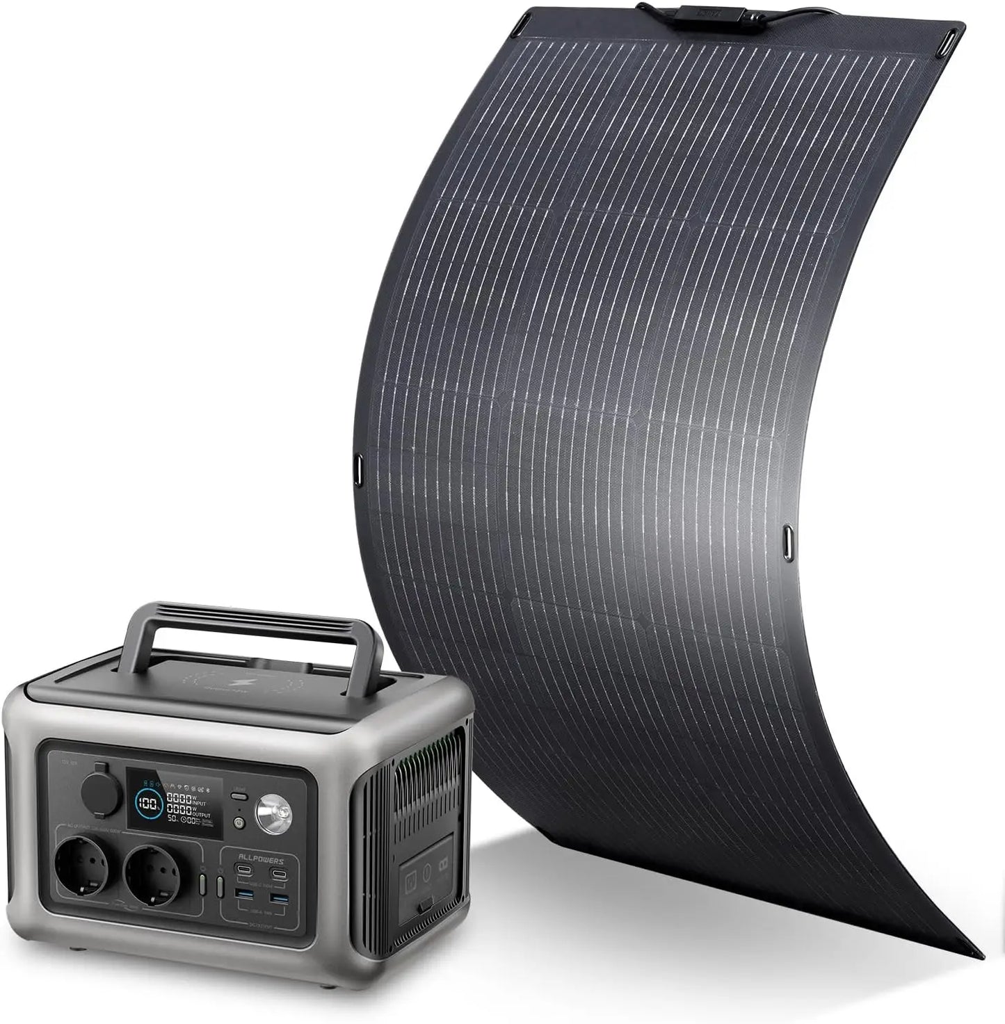 ALLPOWERS R600 299Wh LiFeP04 Power Station With 100W Solar Panel