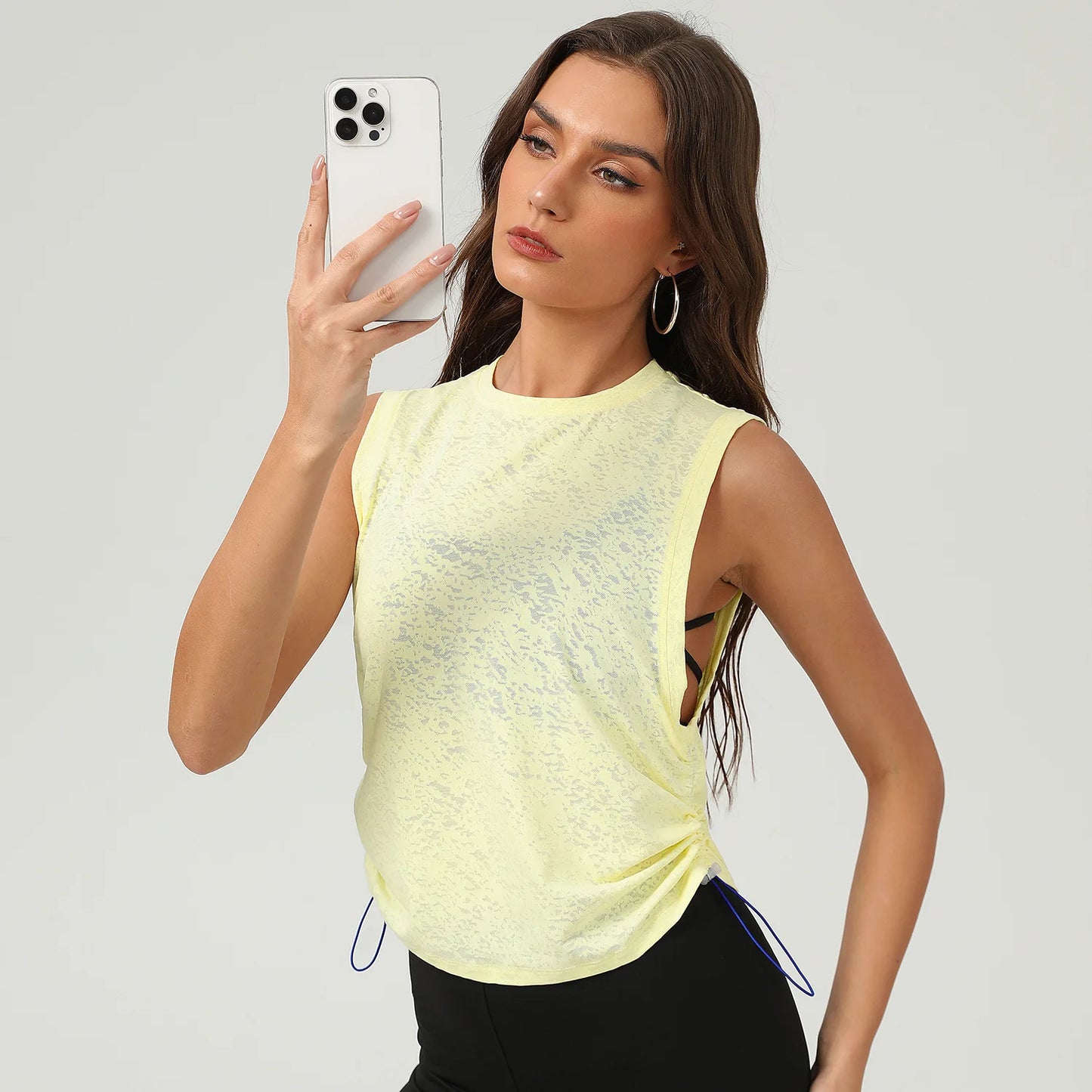 Womens Yoga Tank Top Mesh Sports Vest For Gym Workout Activewear