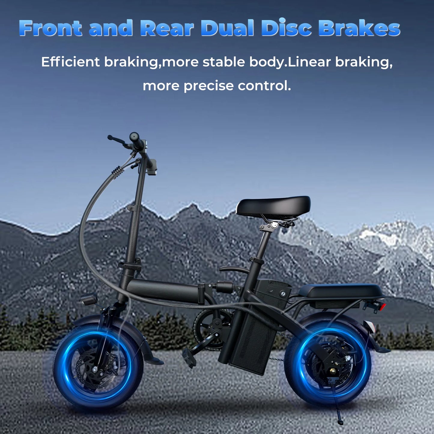 Lelekuai 500W Folding Electric Bike 20 MPH 48V 10.4Ah Removable Battery
