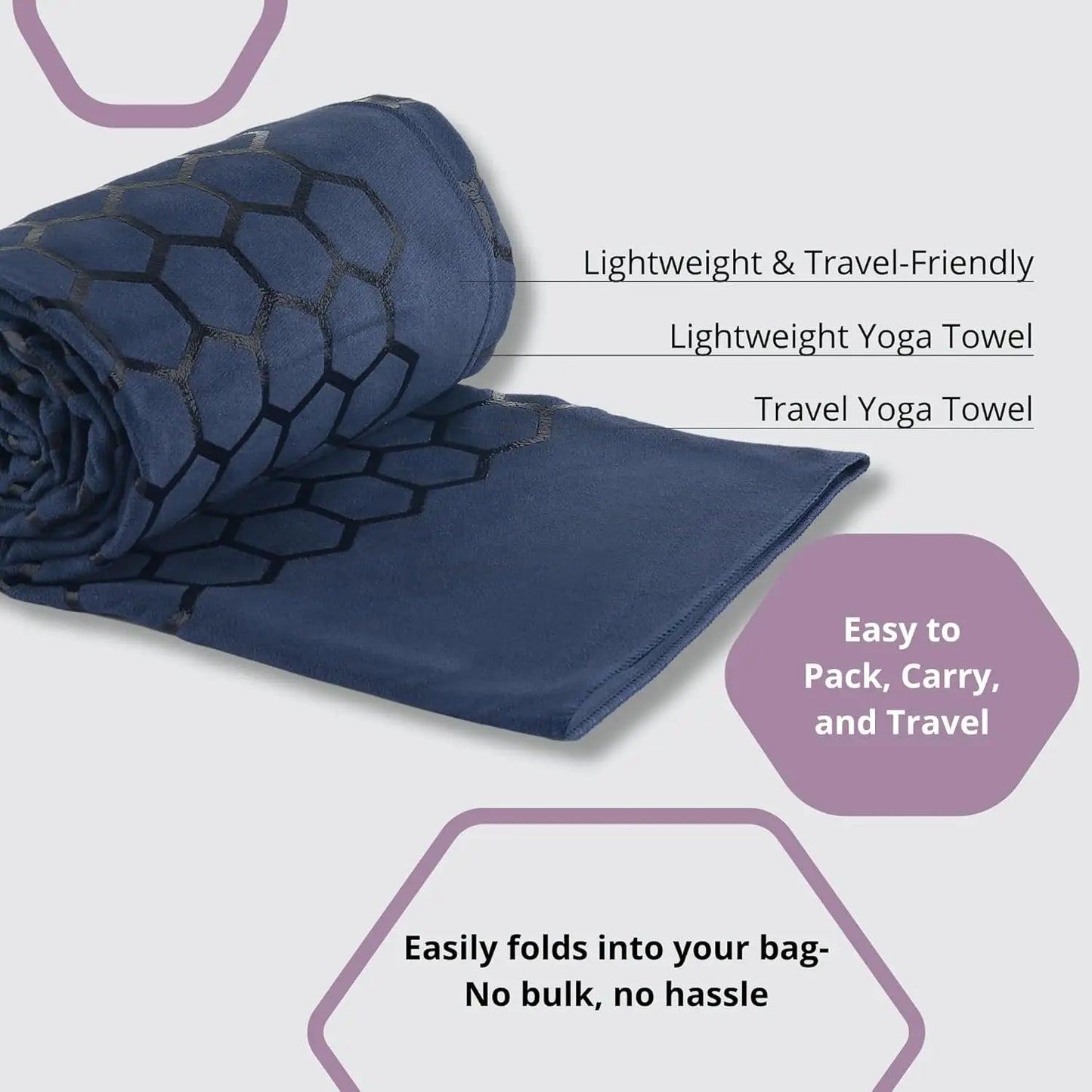 Non-Slip Yoga Mat Towel With Honeycomb Grip Sweat Absorbent