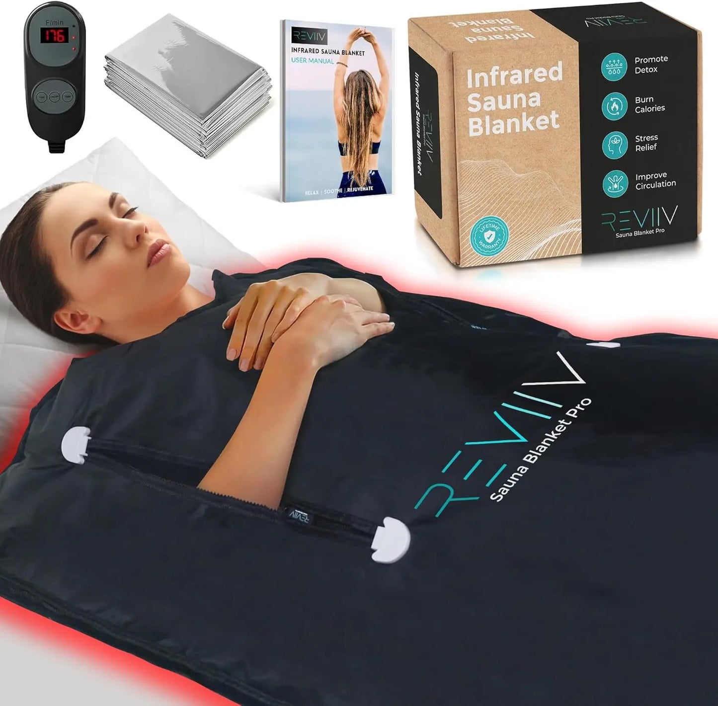 Portable Far Infrared Sauna Blanket Zipper Arm Holes For Detox