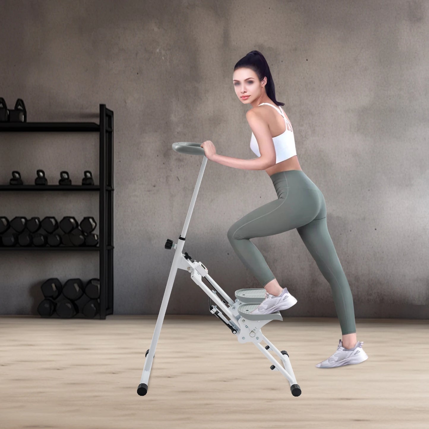 Adjustable Foldable Stair Stepper Vertical Climber For Full Body Home Gym