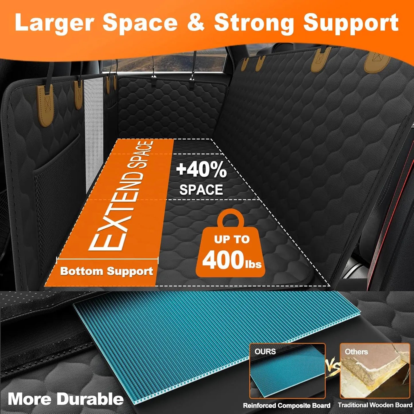 Wedyvko Waterproof Foldable Dog Car Seat Hammock And Back Seat Protector For Cars