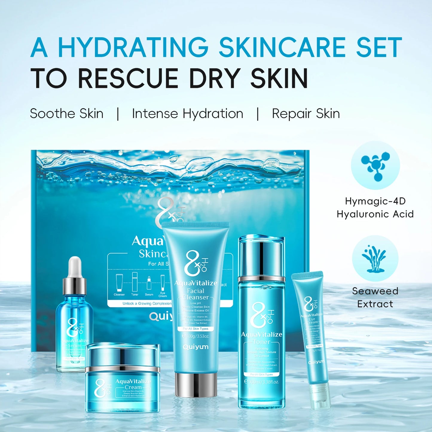 LAIKOU AquaVitalize Hydration Skincare Set Five-Piece Gift Kit