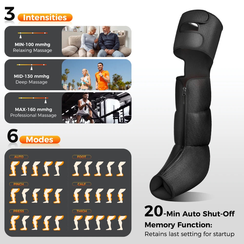 Nekteck Leg Compression Massager With Heat 2 Settings 6 Modes Air Boots