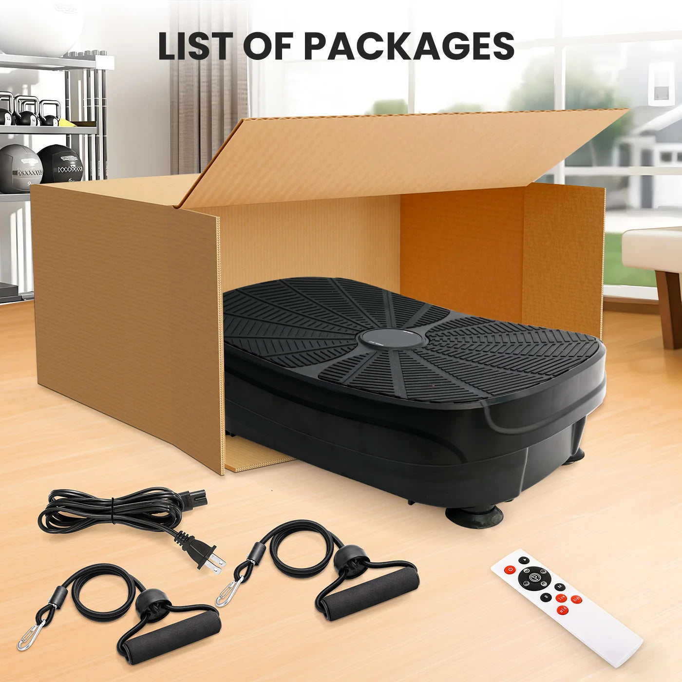 Vibration Plate Exercise Machine With Resistance Bands Comprehensive Body Workout