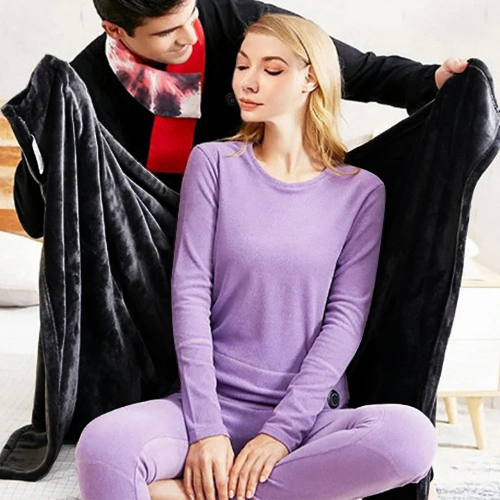 USB Heated Shawl Electric Blanket With 3 Heating Levels Wearable Poncho Throw