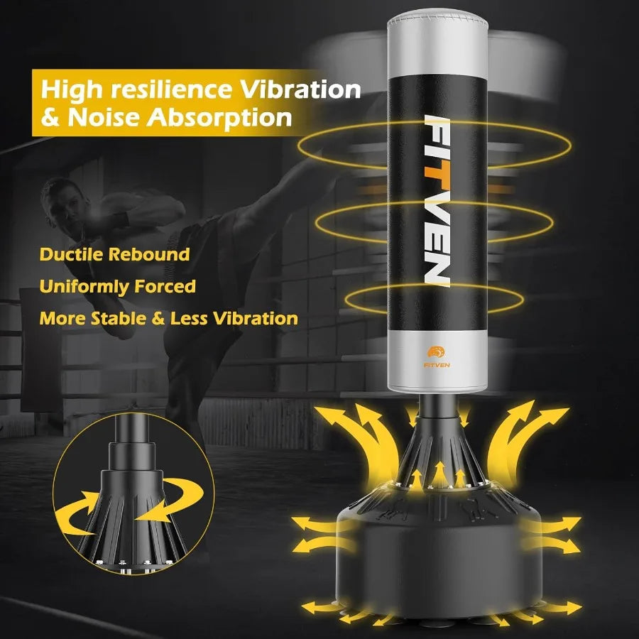 XMSJ Freestanding Punching Bag With Boxing Gloves Suction Cup Base