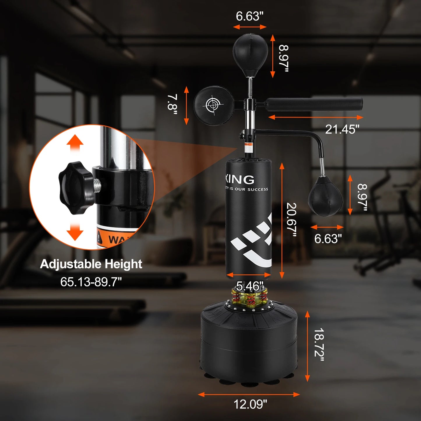 5 in 1 Free Standing Punching Bag with Adjustable Height for Adults and Kids