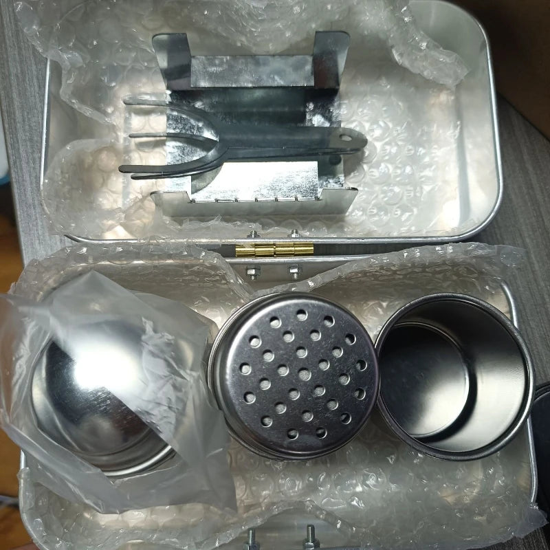 Camping Coffee Kit Stainless Steel Cookware Set Pots Cups Easy Clean