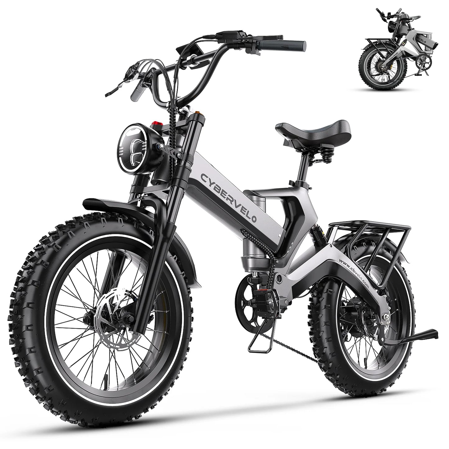 Cybervelo EK6 Peak 2000W Folding Electric Bike With Removable Battery 48V 25Ah