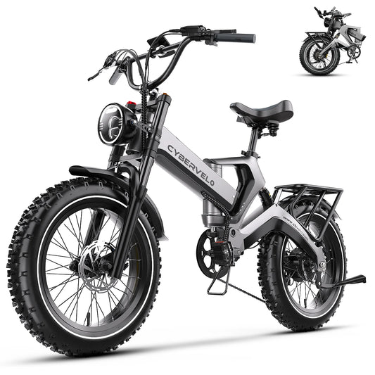 Cybervelo EK6 Peak 2000W Folding Electric Bike With Removable Battery 48V 25Ah