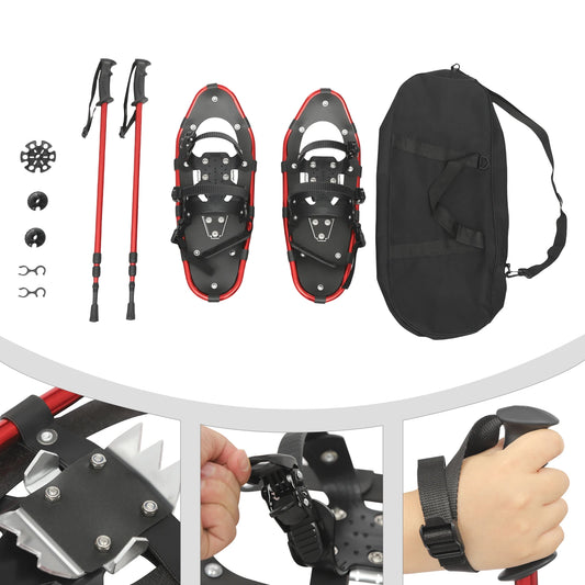 21 Inch Snowshoes With Adjustable Trekking Poles for Men Women Load 66-154lbs