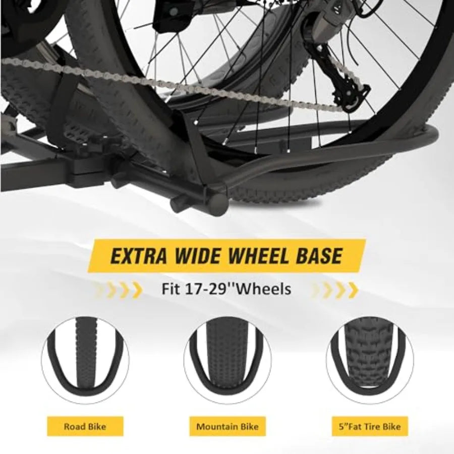 Hitch Bike Rack Wobble Free Smart Tilting Folding 2 Bike Carrier Fat Tire EBikes