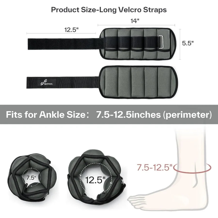 LISM Adjustable Ankle Weights Two Four Six Eight Ten Pounds