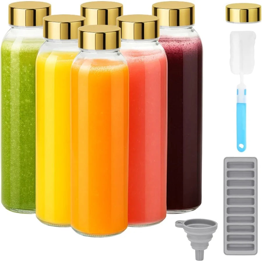 Zukro Glass Water Bottle with Leak Proof Lid Reusable
