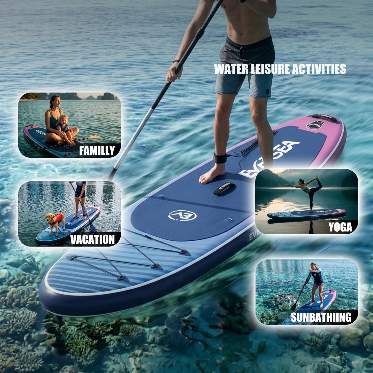 Eggory Inflatable Stand Up Paddleboard Family Friendly For Travel