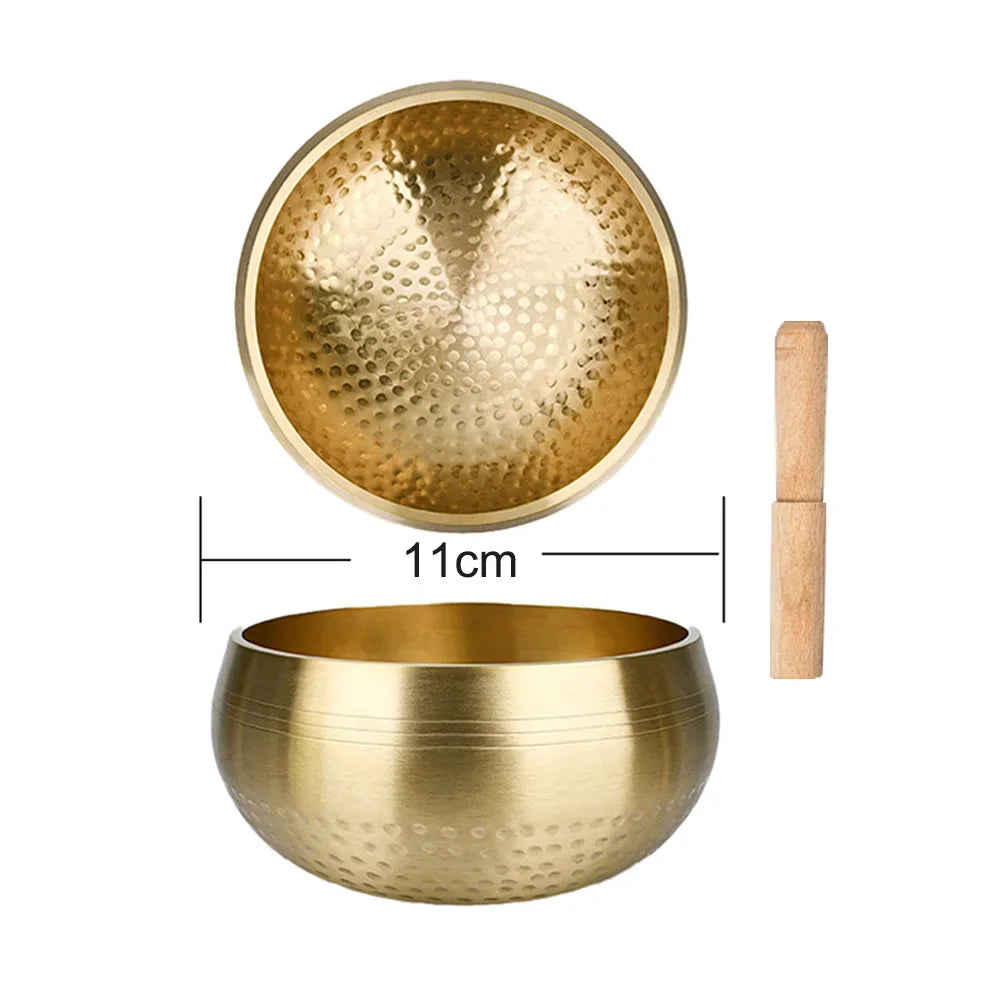 Tibetan Brass Singing Bowl Handmade for Sanskrit Yoga Meditation Healing