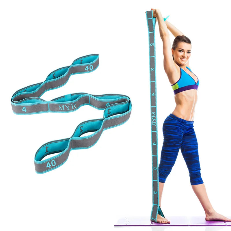 Elastic Yoga Stretch Strap With Loops For Ballet Legs And Body Training
