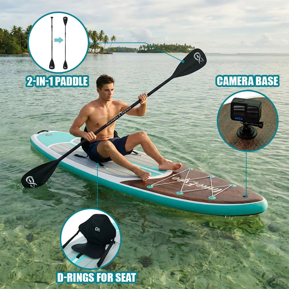 InnoExpo Inflatable Stand Up Paddle Board With Premium Paddleboard Accessories