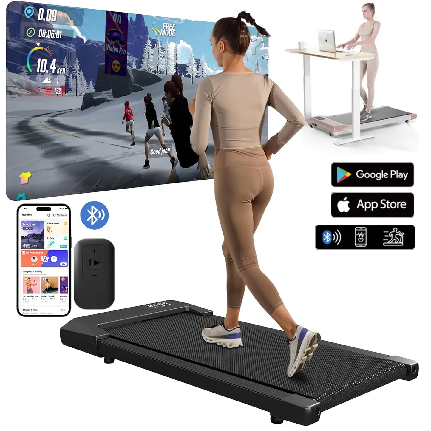 Superun 300lbs Home Treadmill 2.5HP Walking Running Fitness Machine