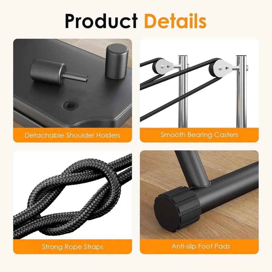 XMSJ Collapsible Pilates Reformer With Adjustable Resistance Springs For Total-Body