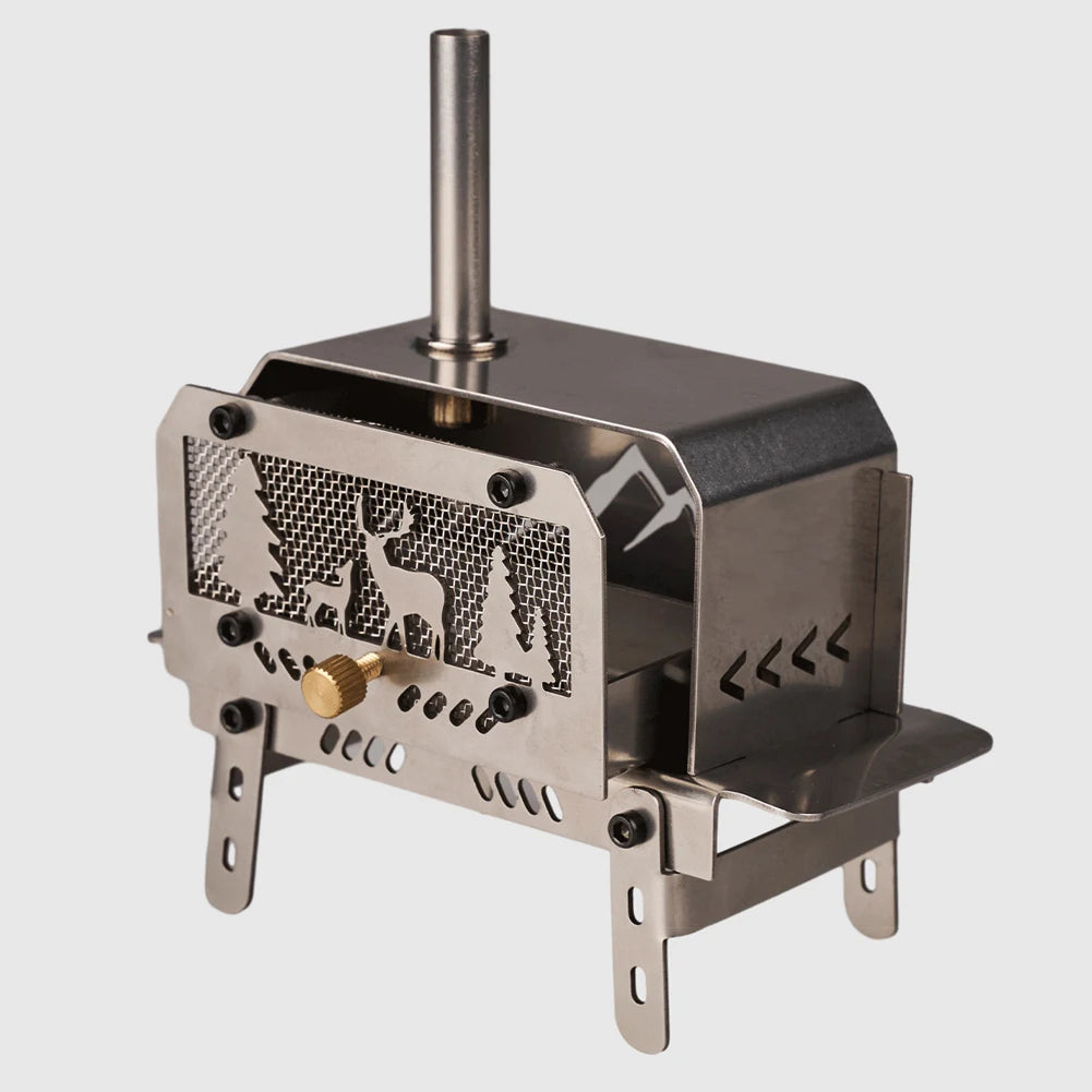 Stainless Steel Outdoor Firewood Stove With Chimney And Aromatherapy Holder
