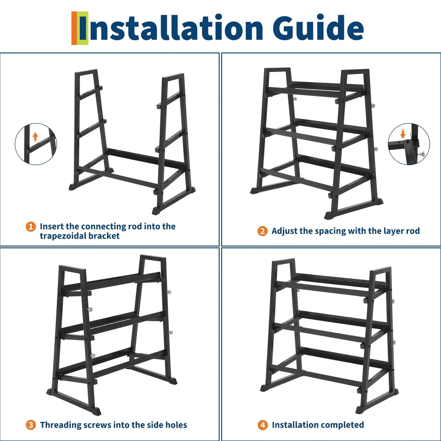 Adjustable Three Tier Dumbbell Rack 1300 Lb Capacity Home Gym