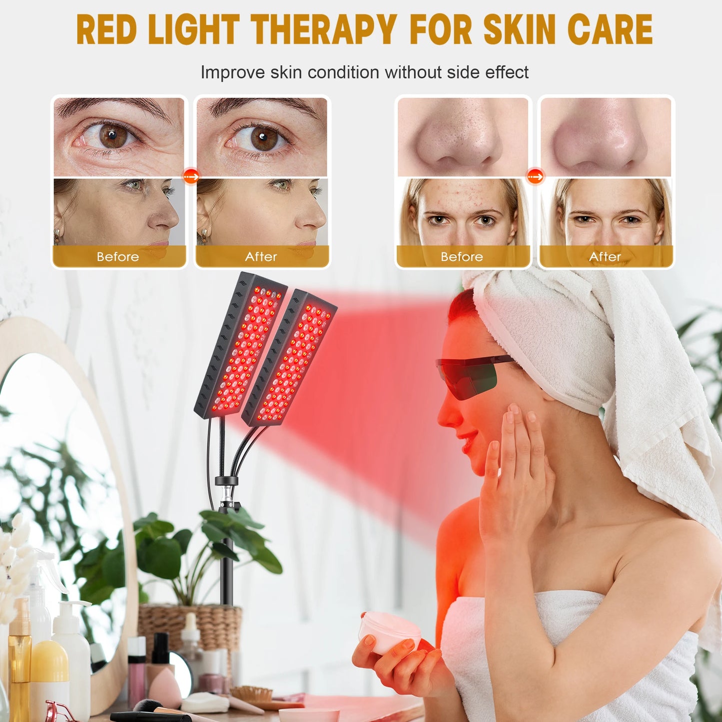Astarexin Red Light Therapy Panel Dual Head Infrared Face Body